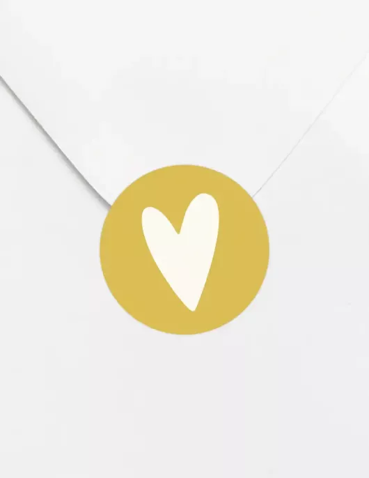 Envelop sticker, geel hartje