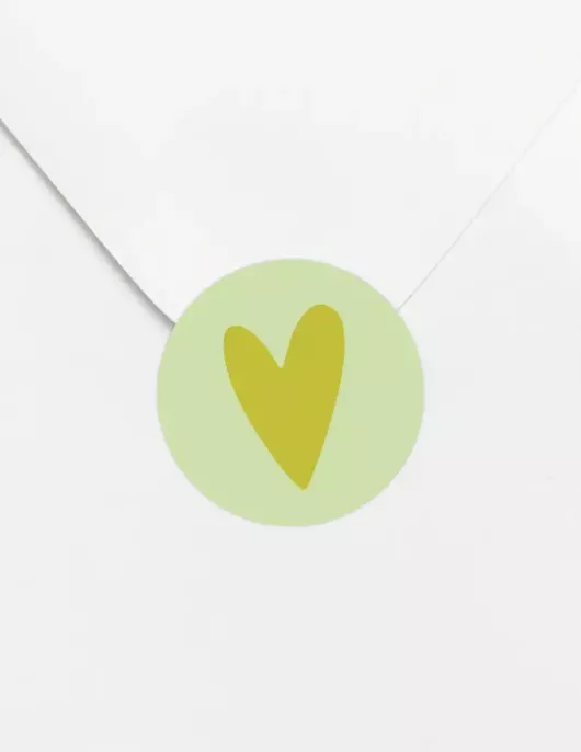 Envelop sticker, groen hartje